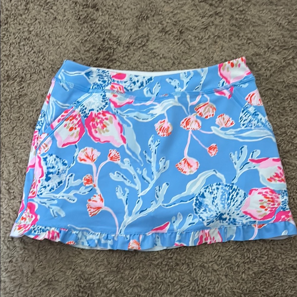 Lilly Pulitzer Blue and Pink Floral Skort